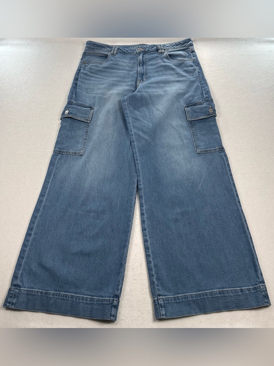 American Eagle Outfitters Denim - American Eagle Super High-Rise Baggy Wide Leg Cargo Jeans Women’s 18 L Stretch